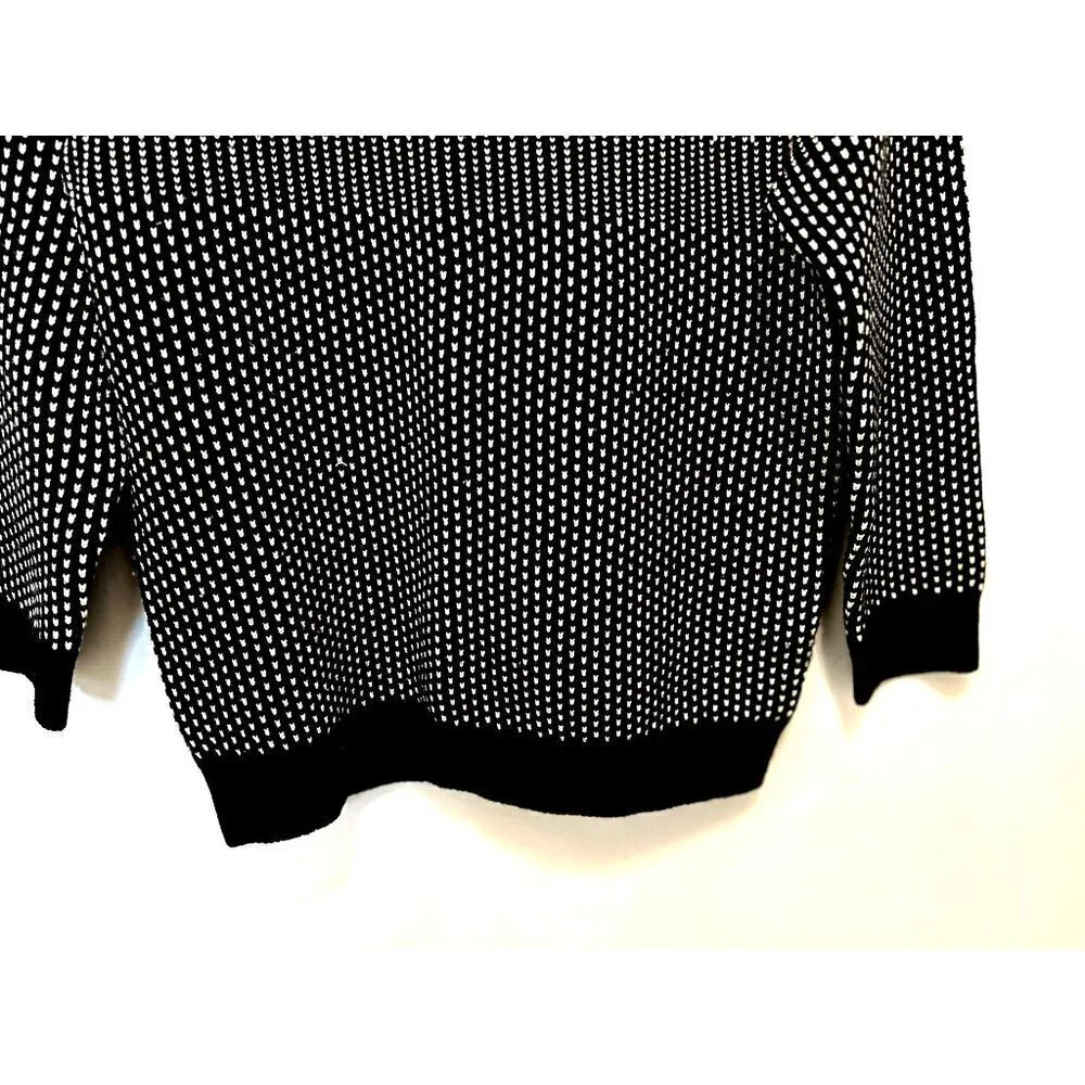J.CREW Fair Island Sweater Knitted Wool Navy Blue White Crewneck Size Med
